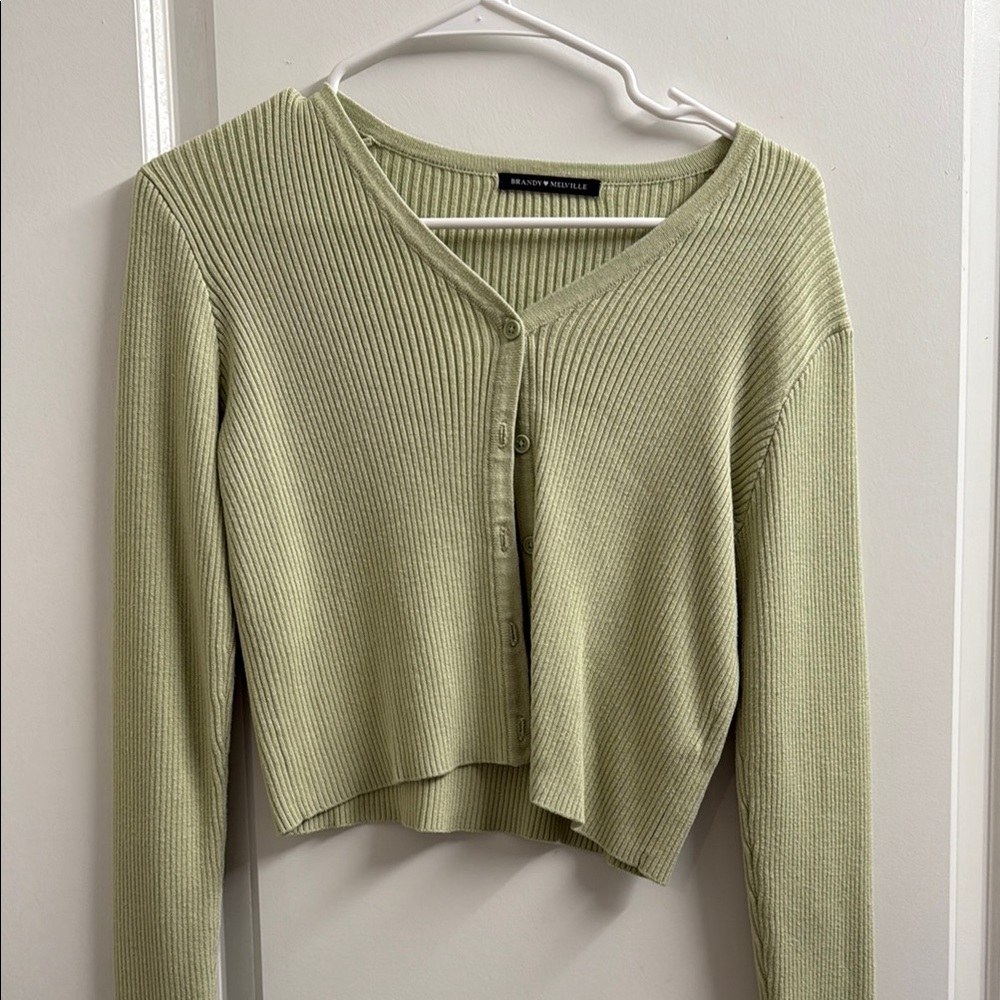 Brandy Melville Sage Green Knit Top